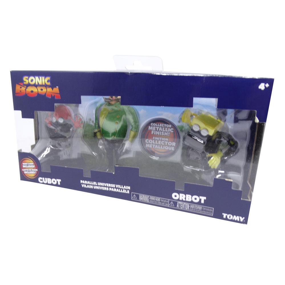 Boneco Tomy Sonic Boom Diorama Cubot + Parralel Universe Villain + Orbot
